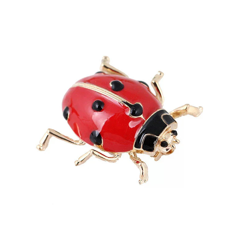 Fashion Enamel Red Ladybug Insect Brooches Beetle Pin Scarf Corsage Jewelry Gift Oasis Select