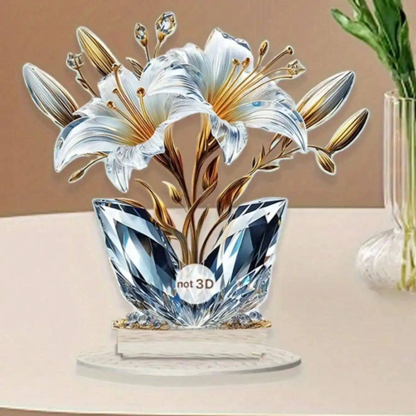 1pcs Table Crystal Flower Decoration - Modern Desktop Centerpiece, Suitable for Living Room and Office Decora Oasis Select
