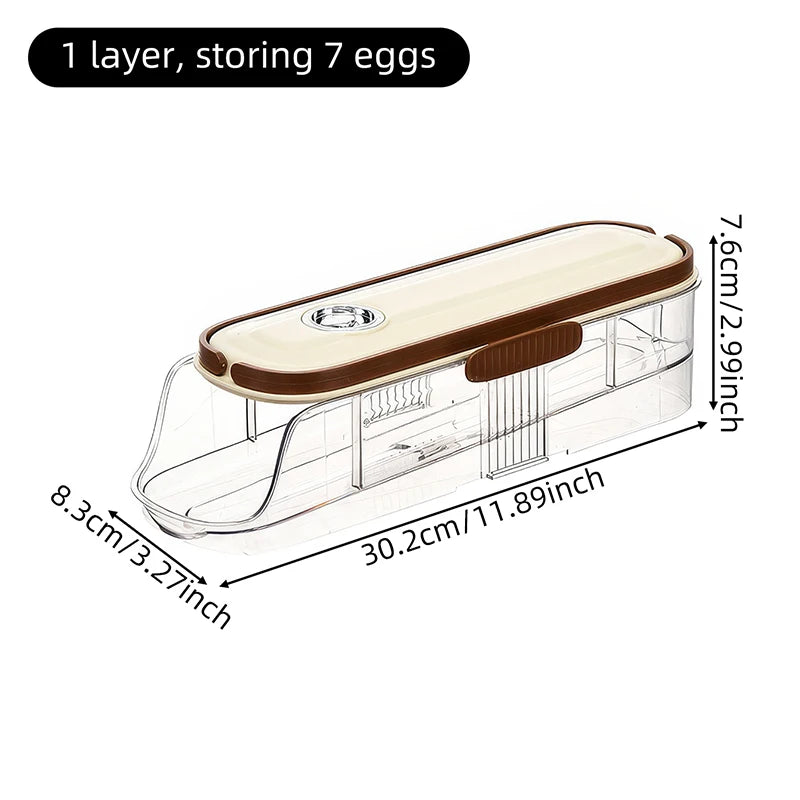 Automatic Rolling Egg Storage Rack – Fridge Organizer Box Egg Storage Rack Oasis Select Single row-1
