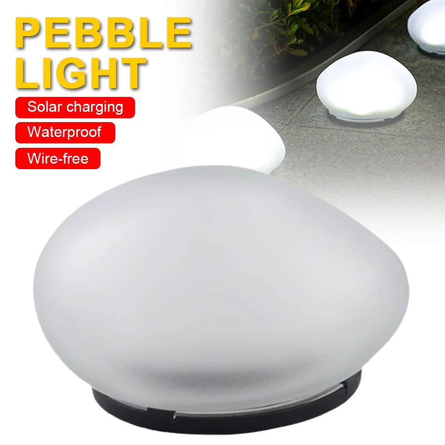 Solar Pebble Lights Outdoor Waterproof IP65, Decorative Garden Stone Lights for Pathway/Lawn/Yard, 8H Auto Lighting Solar Light Oasis Select