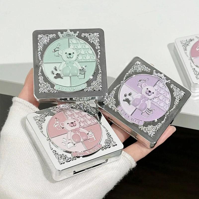 5-Color Purple Glitter Eyeshadow Palette – Shimmer & Matte