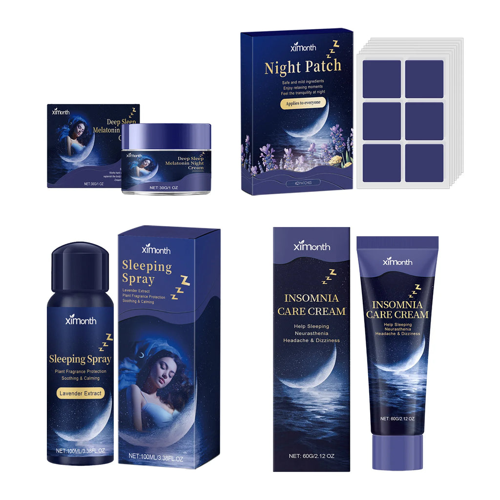 Lavender Sleep Patch, Night Cream & Pillow Spray Gift Set Sleep Wellness Set Oasis Select 1set boxed