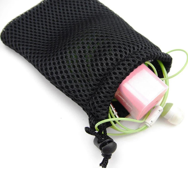 3Pcs Nylon Mesh Drawstring Storage Pouch Bag Multi Purpose Travel & Outdoor Activity Pouch For Digital Products Oasis Select