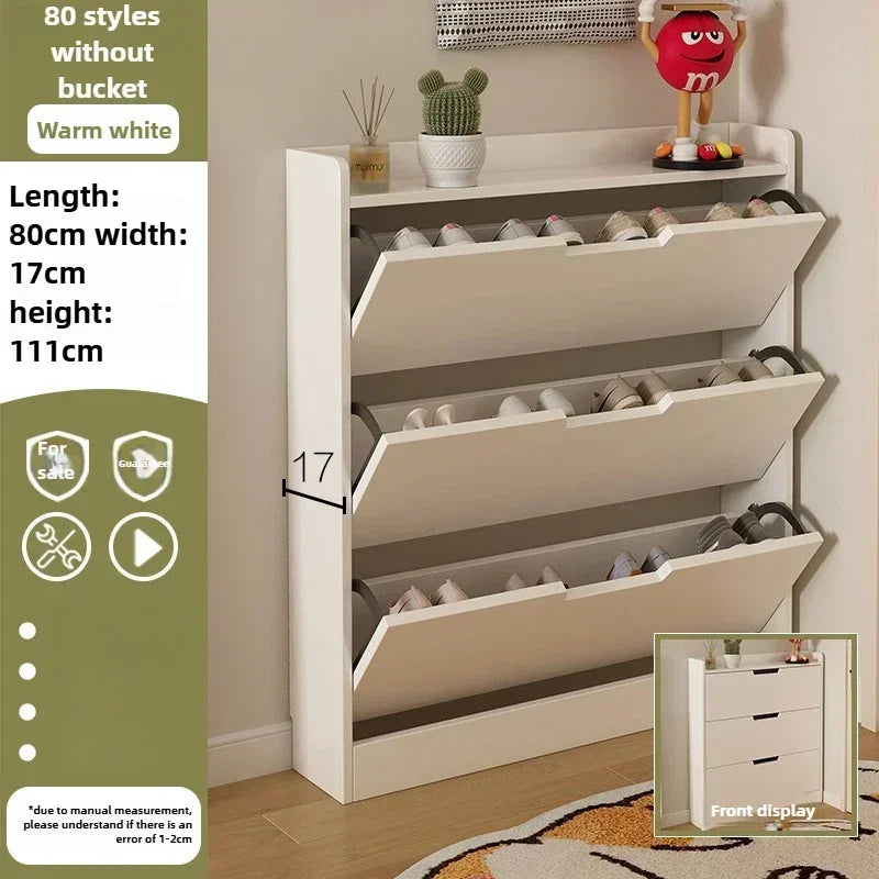 Tipping Bucket Shoe Cabinet, Outer Entry Shoe Rack, Balcony, Entrance Cabinet, Living Room Large-capacity Storage Cabinet Oasis Select 80cmA