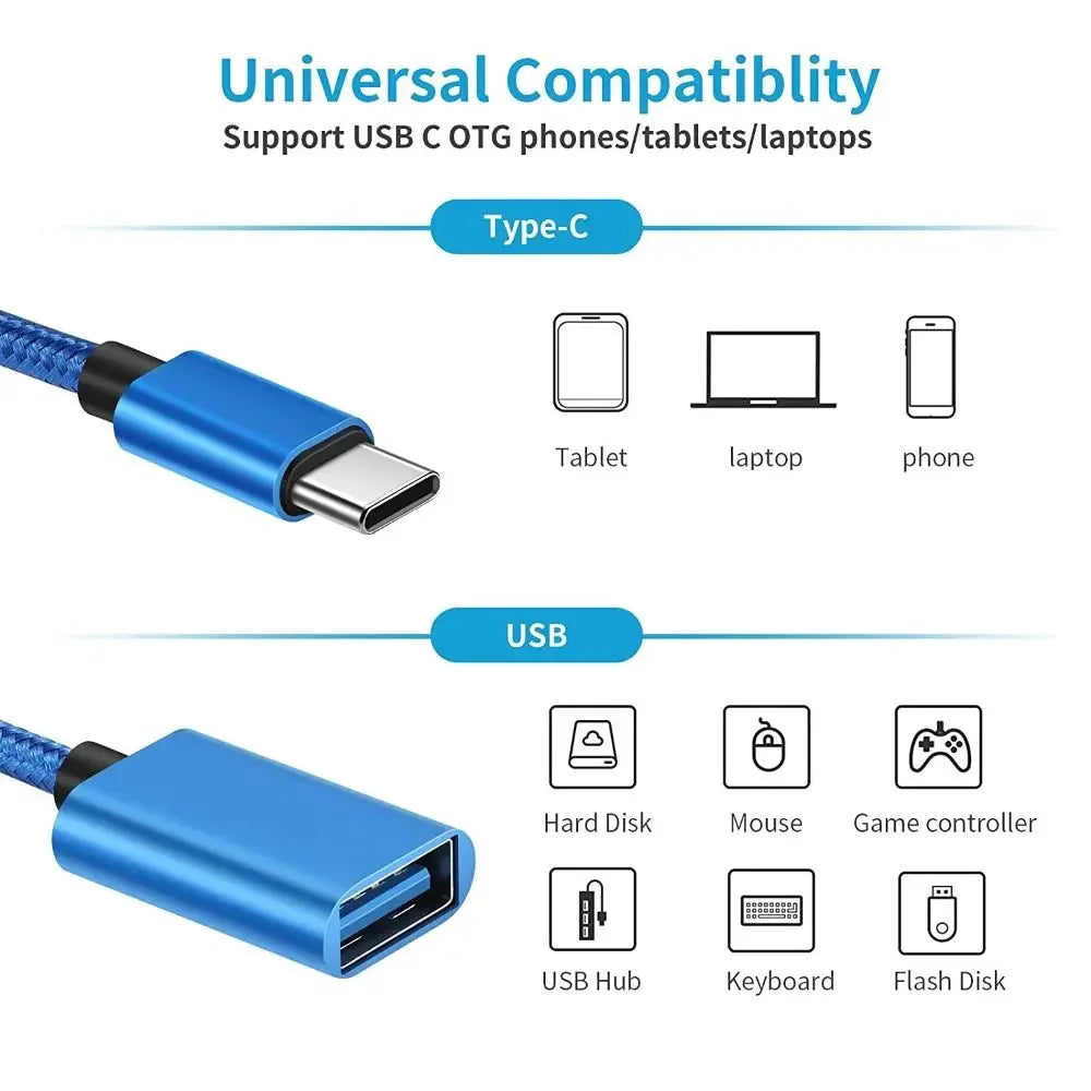 Short Digital Cables Converter Type C Cable Mobile Phone OTG Connector Cable OTG USB Cable USB to Type C Adapter OTG Data Cable Oasis Select