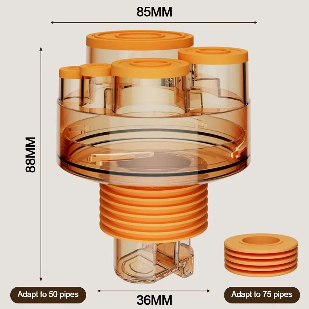 Anti odor Sink Drain Pipe Adapter Sealing Ring Multifunctional Kitchen Basin Sewer Branch 5 in 1 Drainage Water Pipe Joint Oasis Select