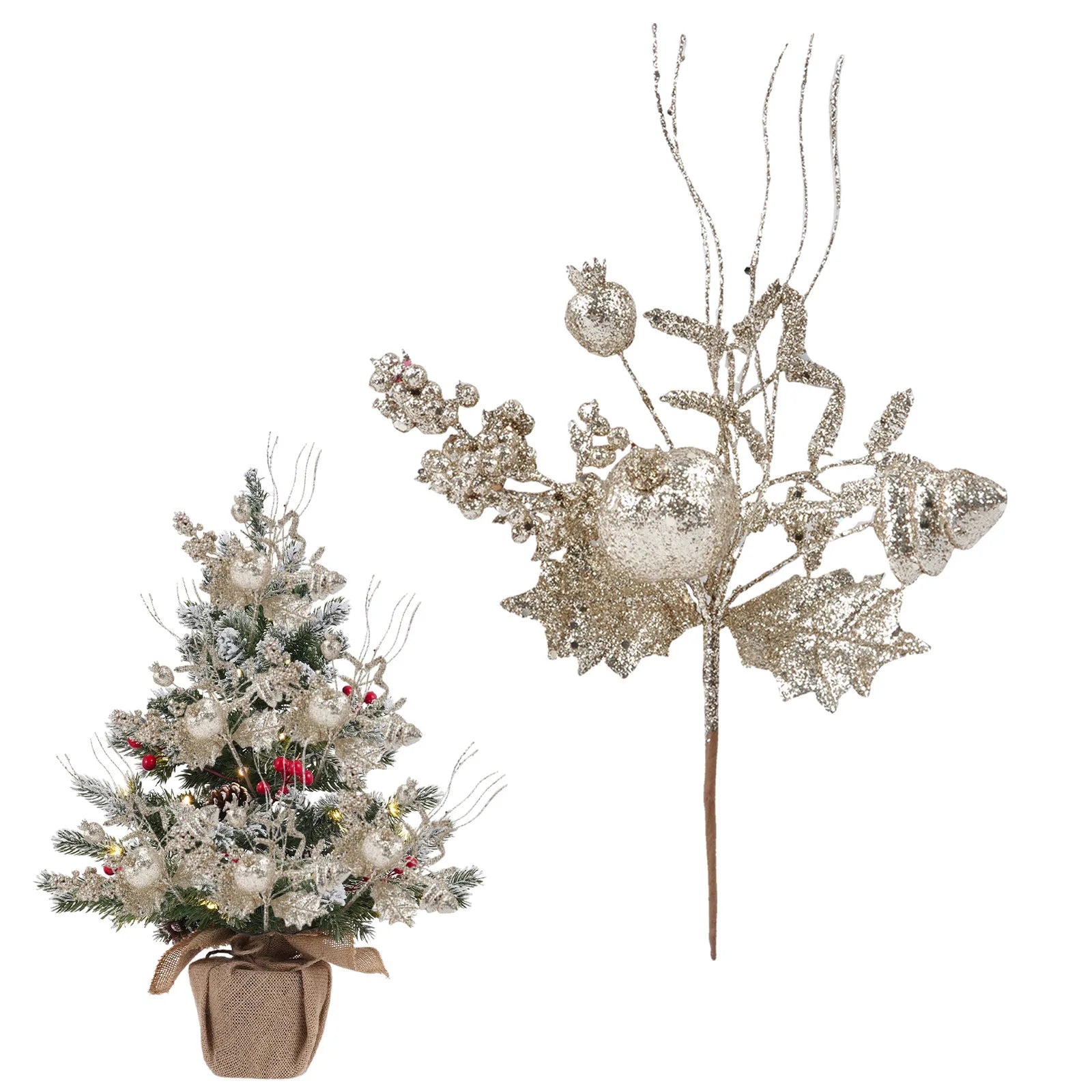Sparkling Christmas Tree Decorative Picks – Holiday Decor