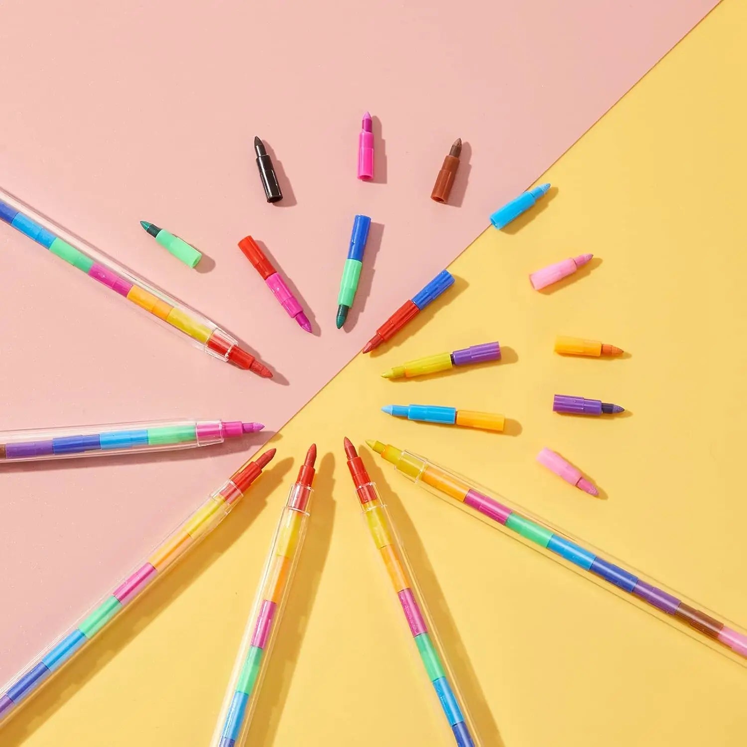 10Pcs Stackable Crayon Set 11 Colors Pencils Colorful Party Favors DIY Mini Rainbow Crayons Pens School Office Supplies Oasis Select
