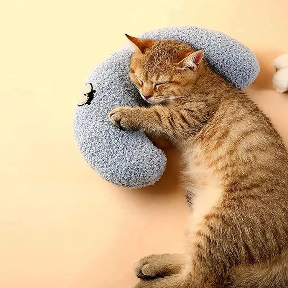 1Pcs Durable U-Shaped Cats Little Pillow Dog Sleeping Fair Neck Protector Deep Sleep Kitten Headrest for Cats Puppy Oasis Select