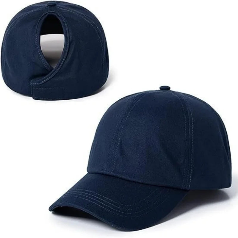 Autumn and winter baseball cap, ponytail cap, lined with double-layer hair care cap, sports cap, rear opening buckle style outdo Oasis Select