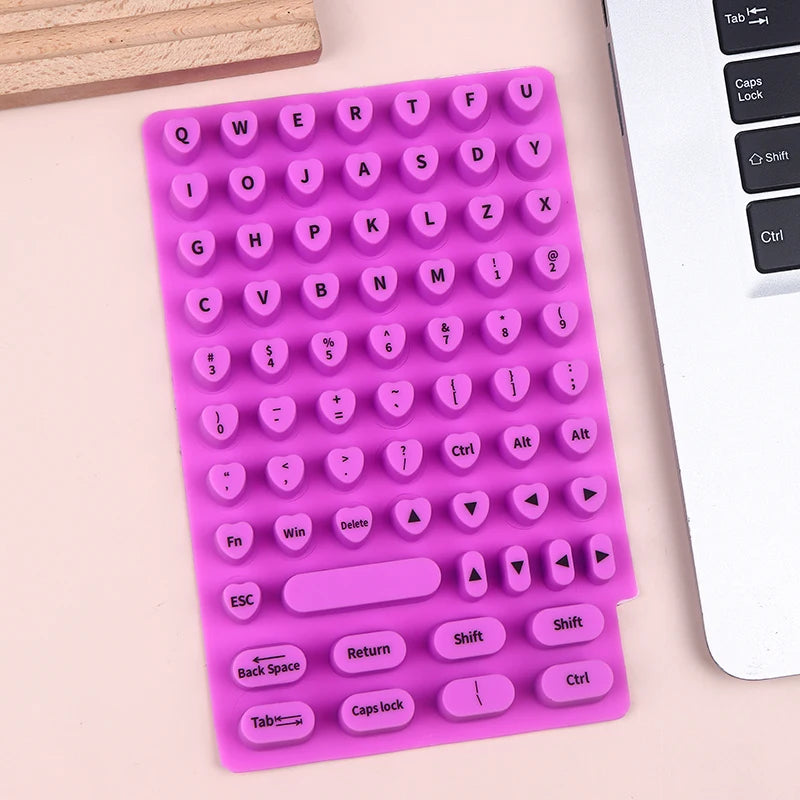 70/21pcs Raised Adhesive Keyboard Stickers For Long Nail Art Keyboard Bubbles Self-for Long Nails Silicone Typing Keycaps Oasis Select 70pcs purple