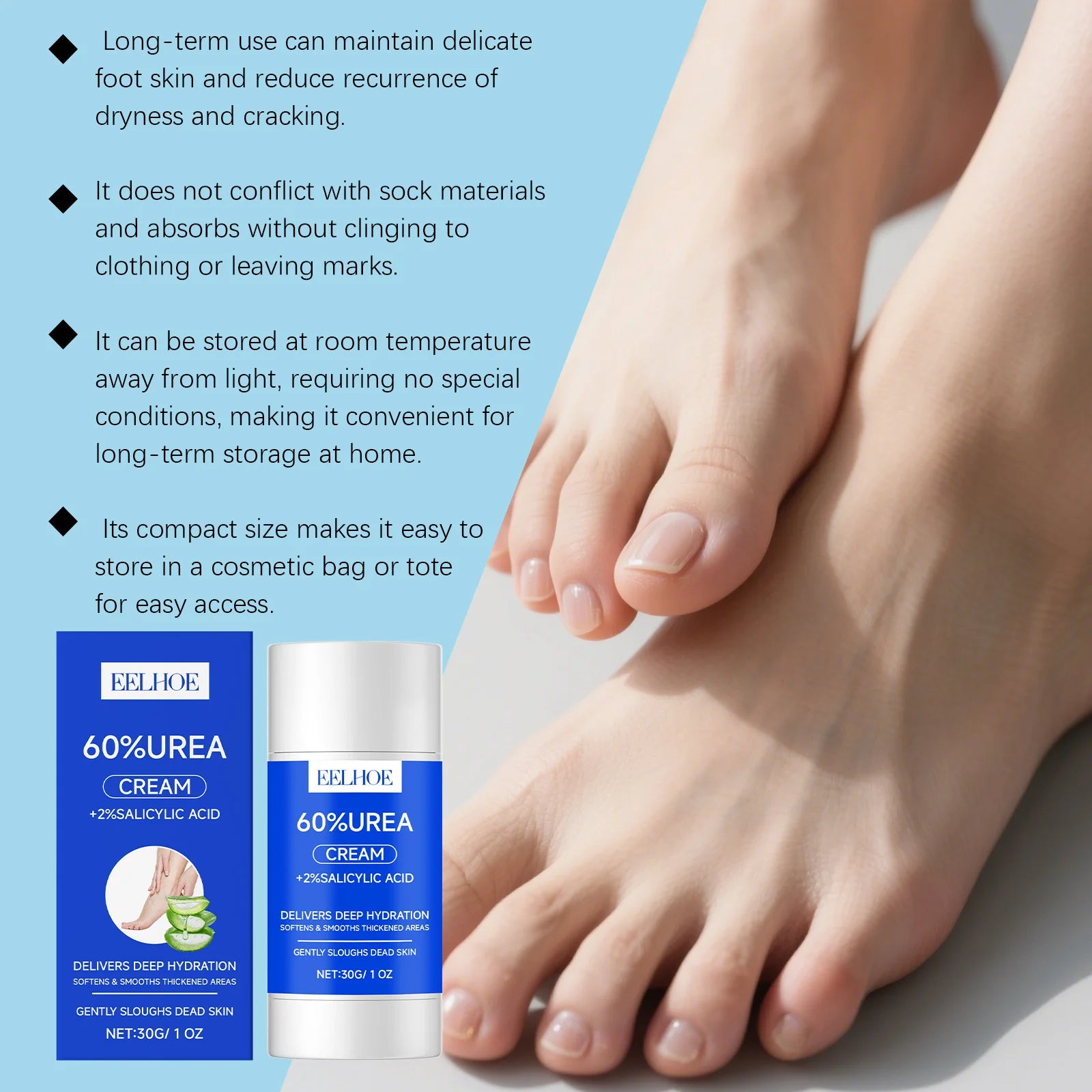 Urea 40% + Salicylic Acid 2% Foot Cream – Repair Cracked Heels Foot Cream Oasis Select