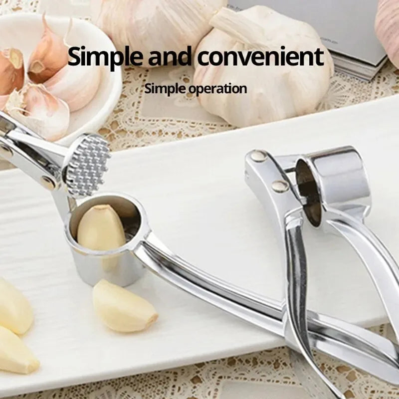 New Silvery Stainless Steel Garlic Masher Kitchen Vegetable Cooking Extruder Manual Ginger Grinder And Tool Kitchen Accessories Oasis Select