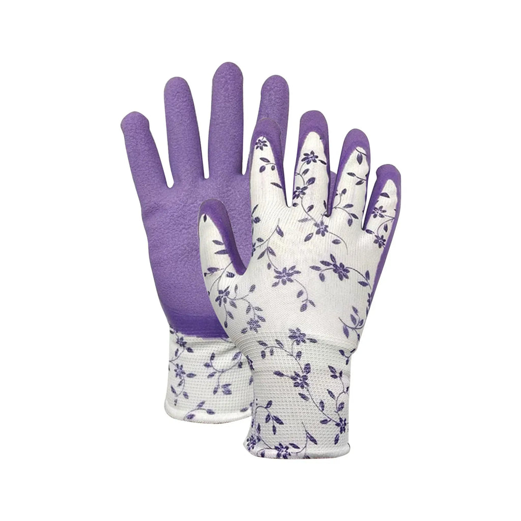 Garden Gloves One Size for Women Breathable Foam Latex Working Gloves, for Gardening Landscape DIY Rubber Gloves Oasis Select Purple One Size
