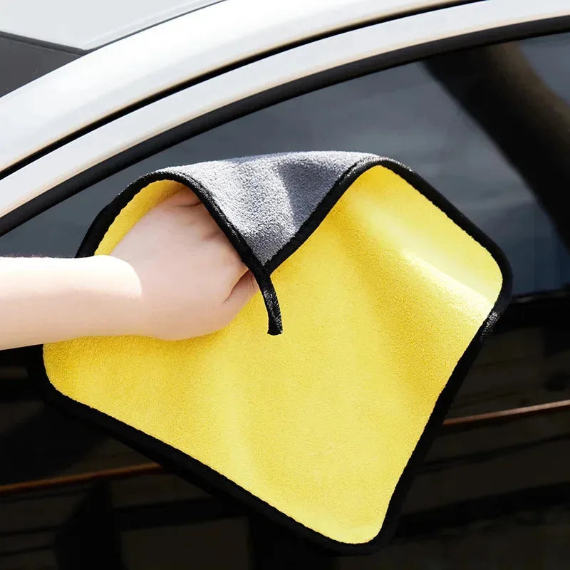 1/4pcs Thicken Microfiber Motorcycle Car Cleaning Towels Soft Drying Cloth Car Washing Towels Double Layer Clean Rags Detailing Oasis Select