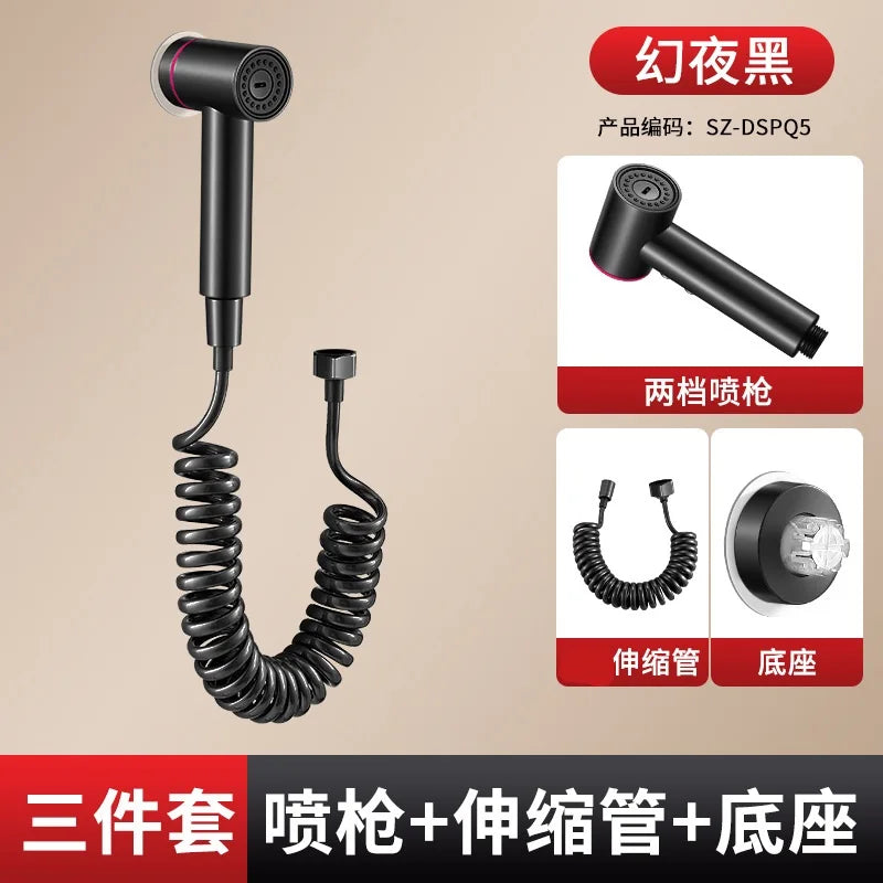 Bidet toilet sprayer set spray water bathroom handheld bidet sprayer toilet shower double outlet angle valve toilet accessories Oasis Select Black 3 in 1