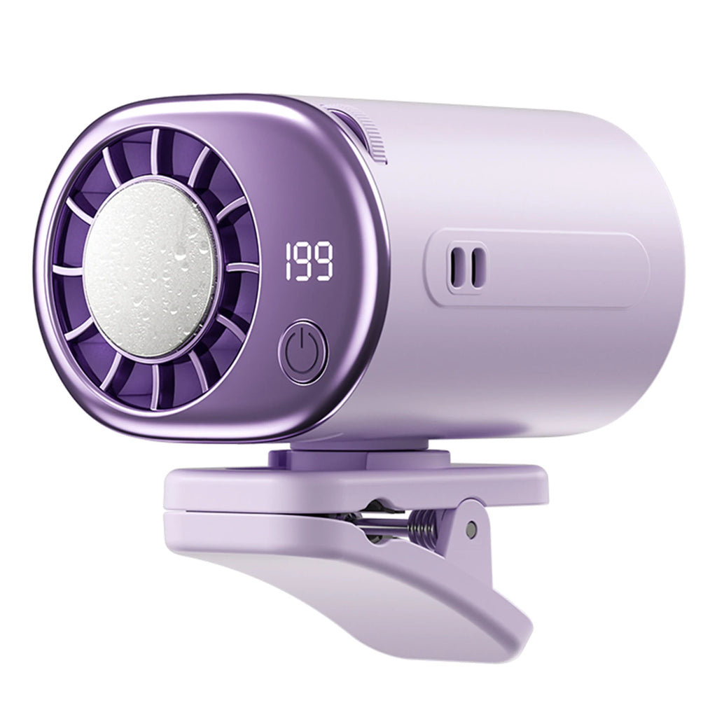 USB Backseat Cooling Fan with LED Display Car Clamp Cooler Rotatable Fan 360° Rotation for Infant Kids Dogs Summer Road Trips Oasis Select purple China Mainland