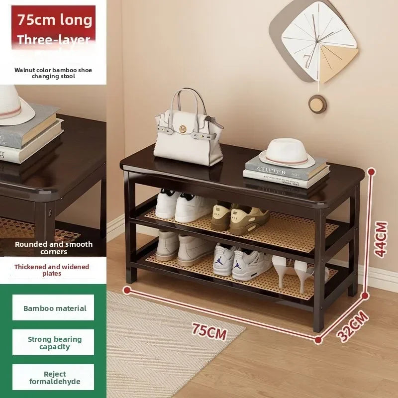 Multi-functional Household shoe cabinet, shoe rack, dustproof shoe change stool, entrance stool integrated space-saving storage Oasis Select Brown B