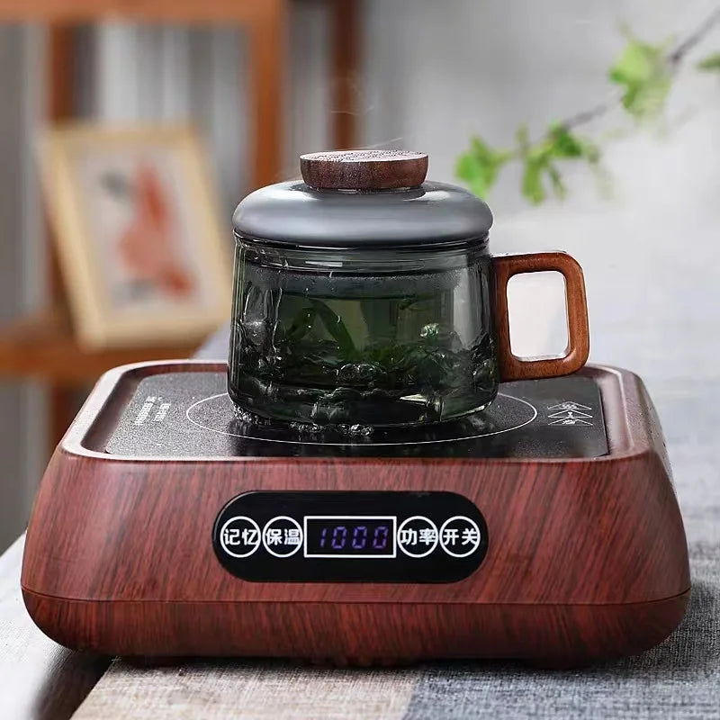 High Borosilicate Glass Teacup with Lid with Filter Cup Tea Heatproof Kung Fu Tea Set Office Teacup for Black Tea, Flower Tea Oasis Select