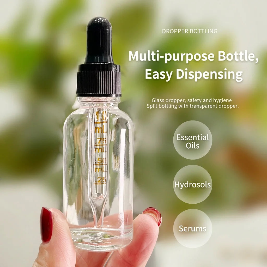 Glass Dropper Bottles – Refillable Serum & Essential Oil Vials