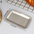 Luxury Square Rectangular Stainless Steel Serving Tray Cafe Cake Dessert Plate Storage Trays Home Kitchen Storage Table Dish Oasis Select S