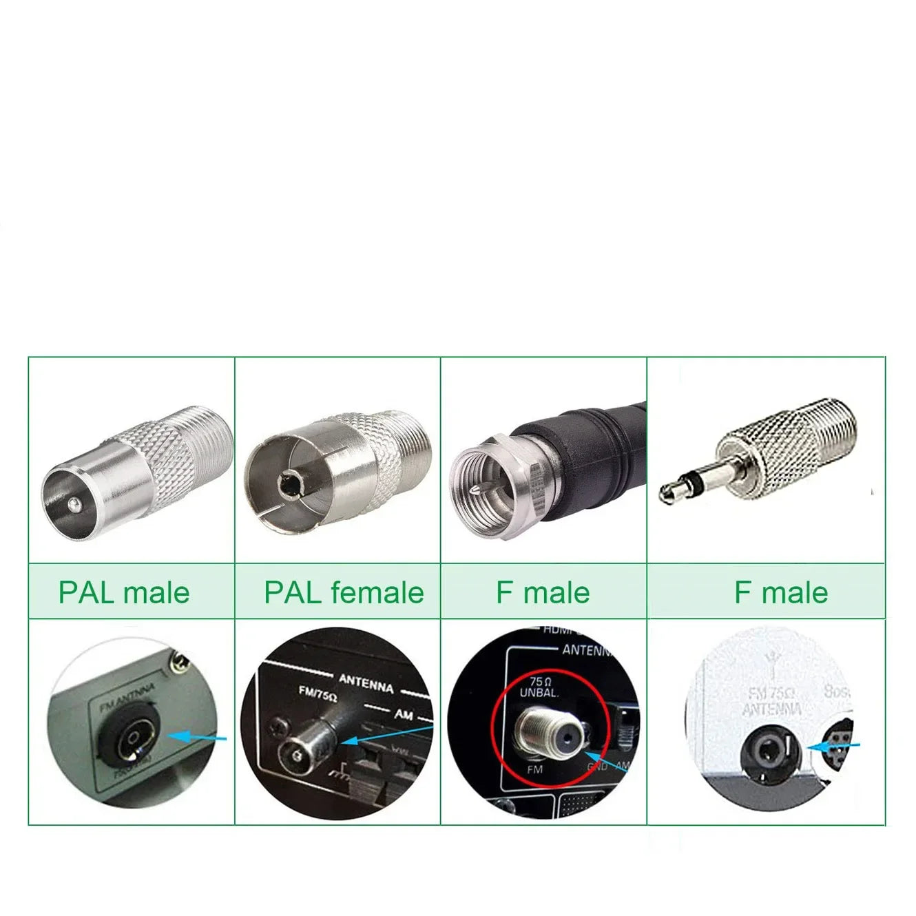 Indoor high-gain metal sucker rod radio antenna digital signal intensifier F connection adapter Oasis Select