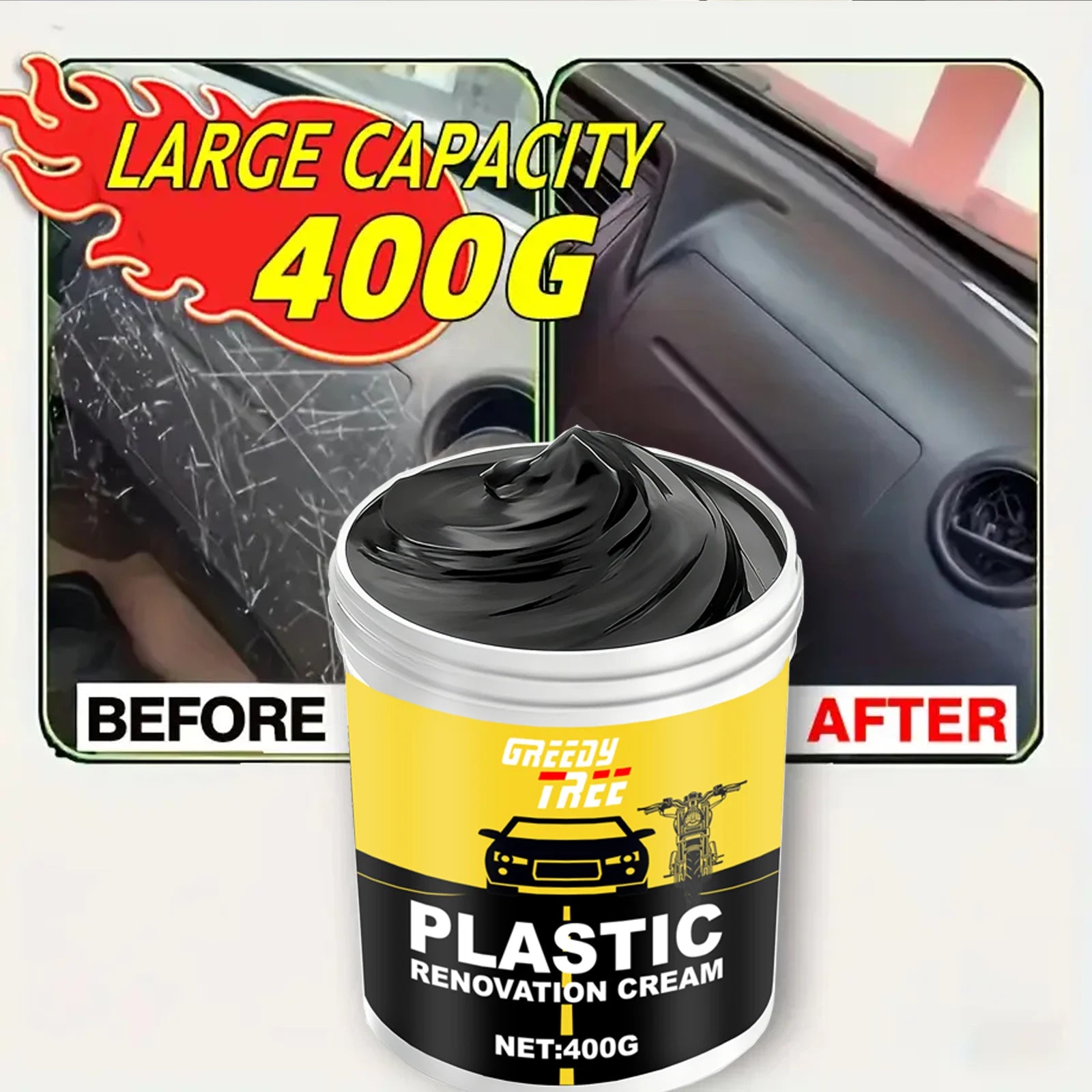 400g Car Plastic Renovator Wax – Restores, Repairs & Protects