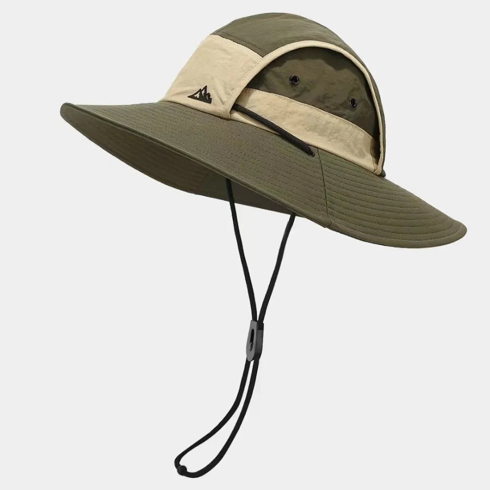 Unisex Large Brim Fisherman Hat Breathable Quick Drying Visor Cap Lightweight Foldable Sun Protection Hat Oasis Select Green