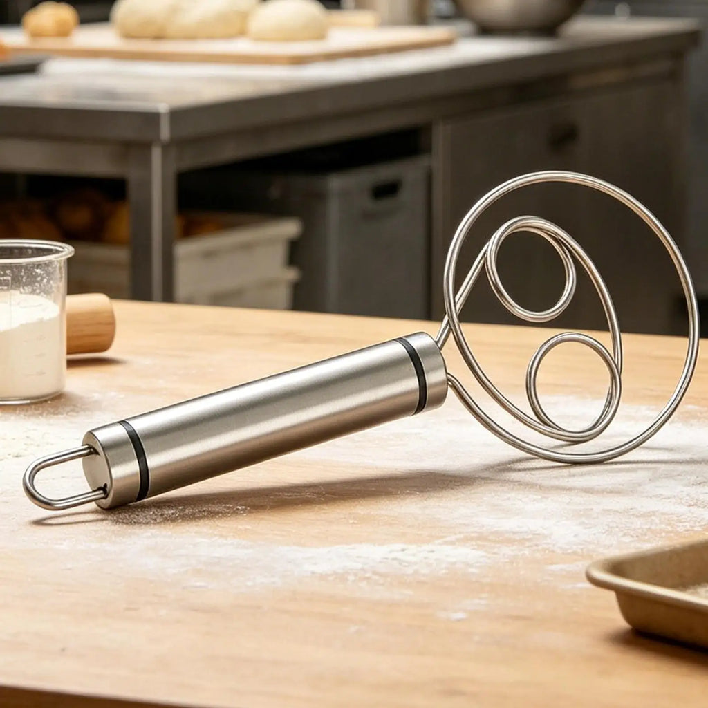 1PC Dough Whisk Bread Mixer Stainless Steel Cake Pastry Flours Dough Blenders With Hanging Hole Kitchen Baking Blender Tools Oasis Select
