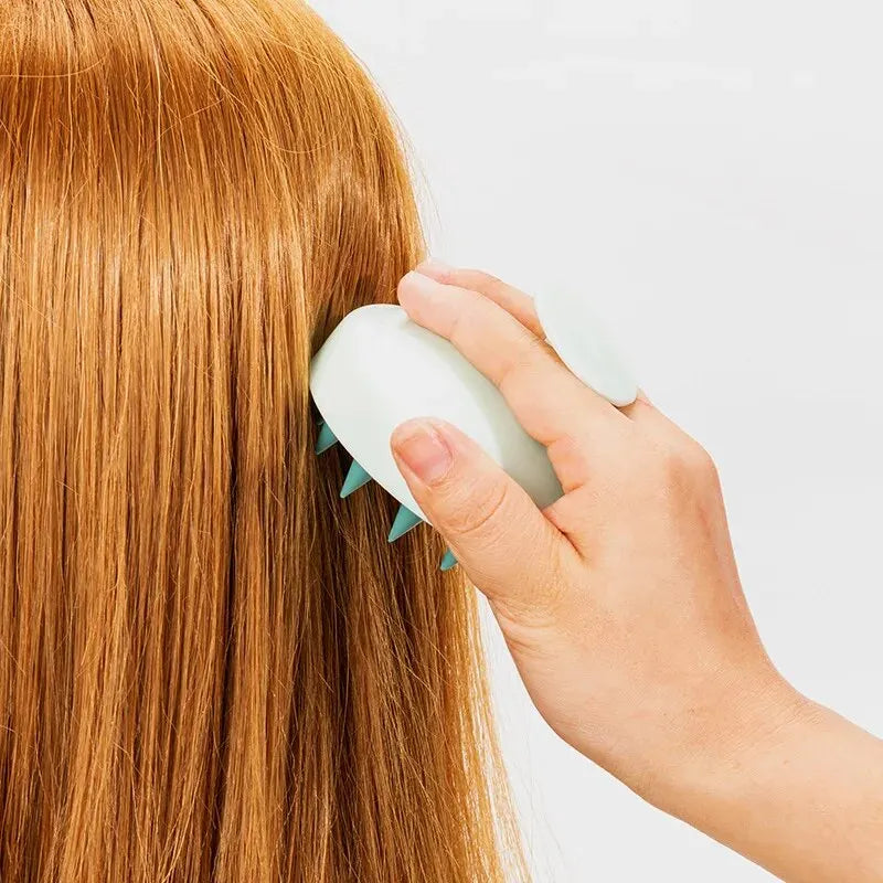 Silicone Shampoo Brush Head Scalp Massage Comb Hair Washing Comb Body Massage Brush Bath Shower Brush Salon Hairdressing Tool Oasis Select