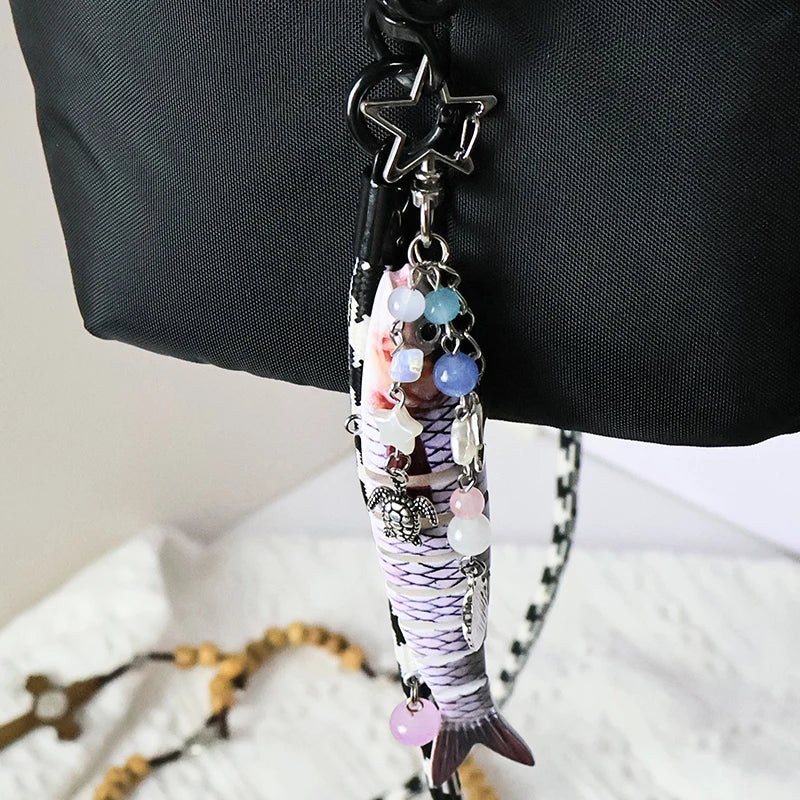 Handmade Fish Keychains Lovely Jewelry Artificial Fish Bait Swimbait Mobile Phone Lanyard Keychain For Men And Women Jewelry Oasis Select