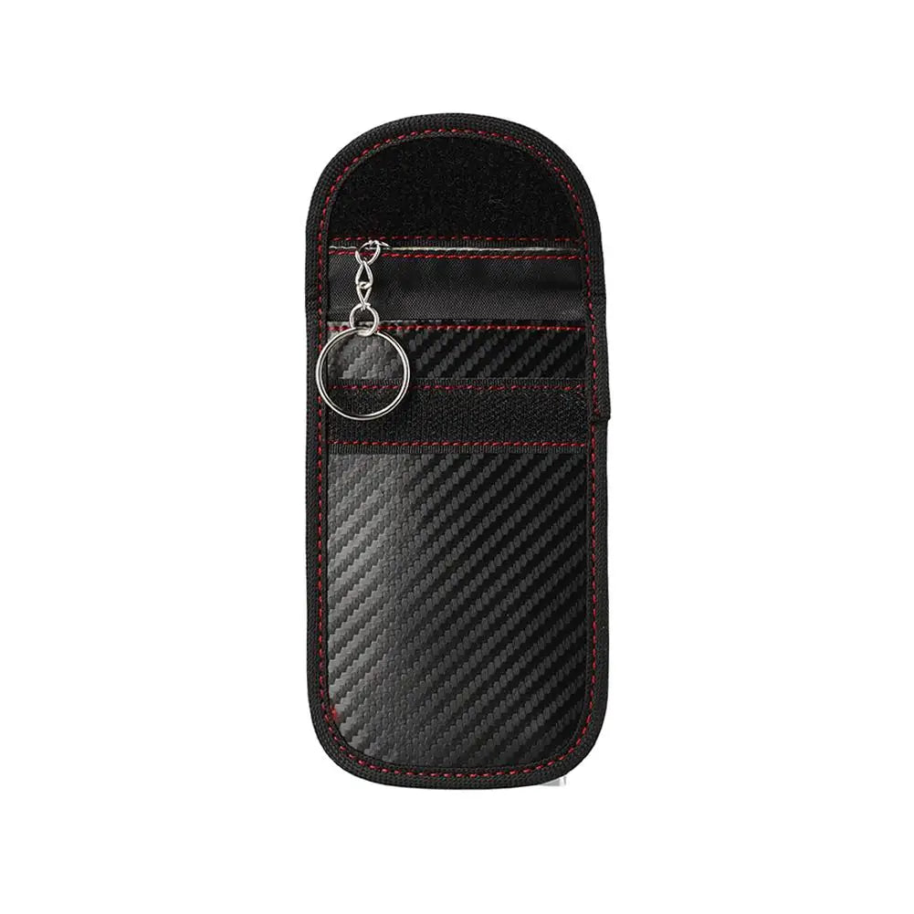 Carbon Fiber Car Key Faraday Pouch – Anti-Theft Signal Blocker