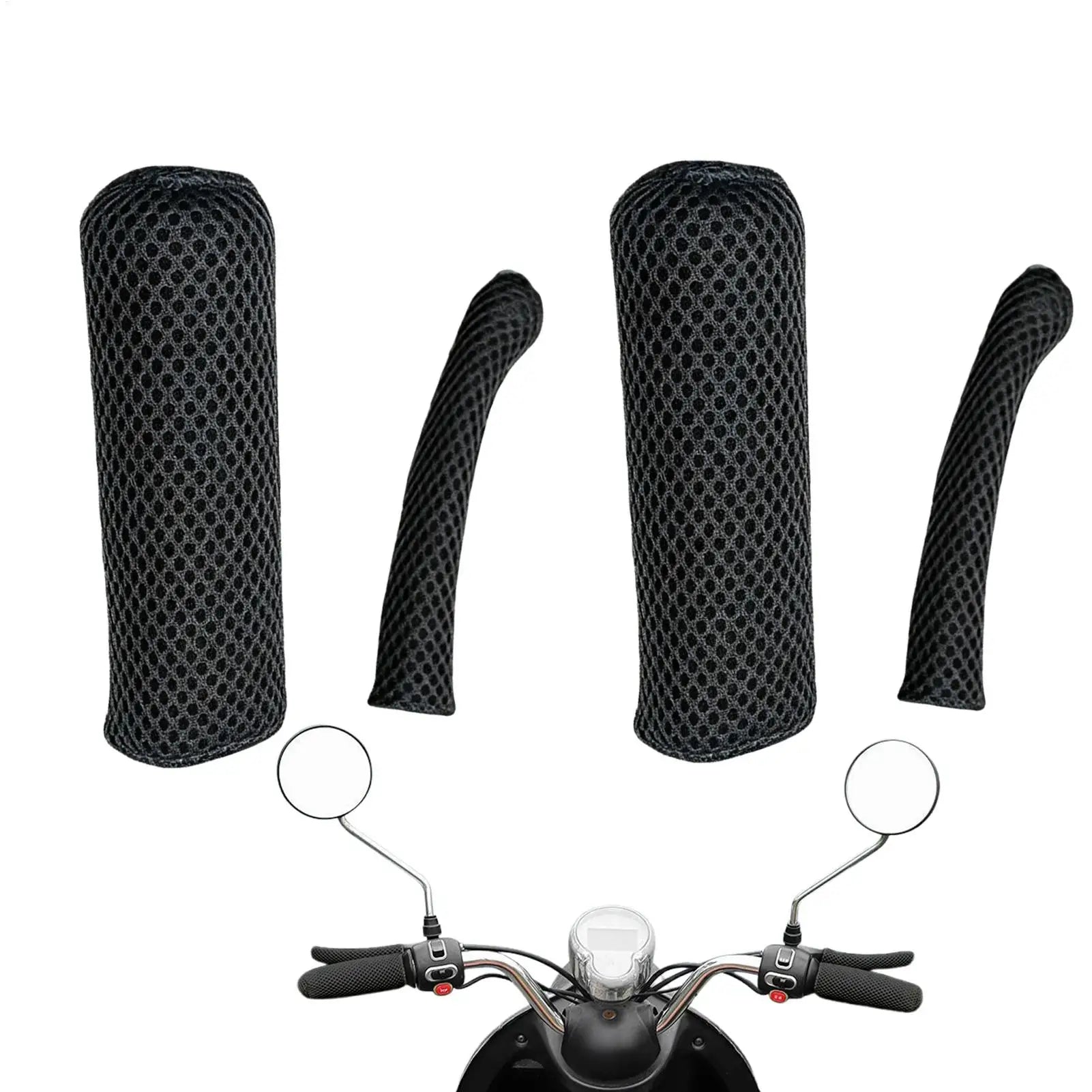 Motorcycle Handle Cover Non-Slip Breathable Sleeve Ice Silk Hand Grip Sleeve Universal Summer Electric Tricycle Handle Cover Oasis Select