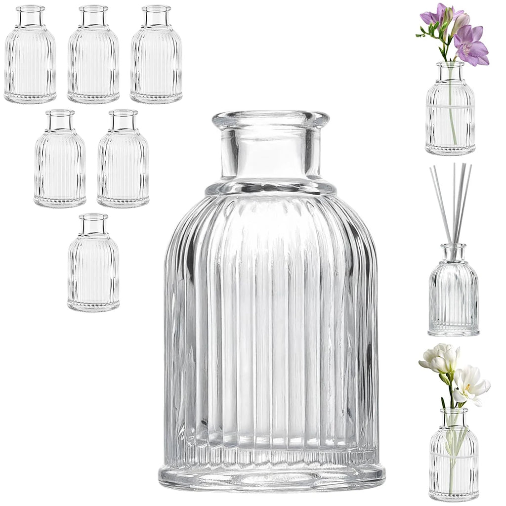 2/4/6 PCS Clear Glass Mini Bottles – Reed Diffuser & Bud Vase Set for Wedding Centerpieces, DIY Fragrance & Florist Decor Oasis Select