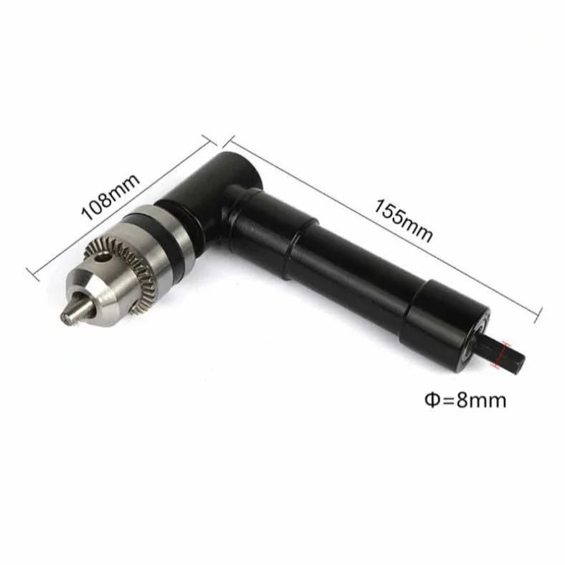 90 Degree Black Right Angle Electric Drill Corner Tool Aluminum Alloy Turning Tool Iron Chuck Adapter Narrow Space Drilling Tool Oasis Select