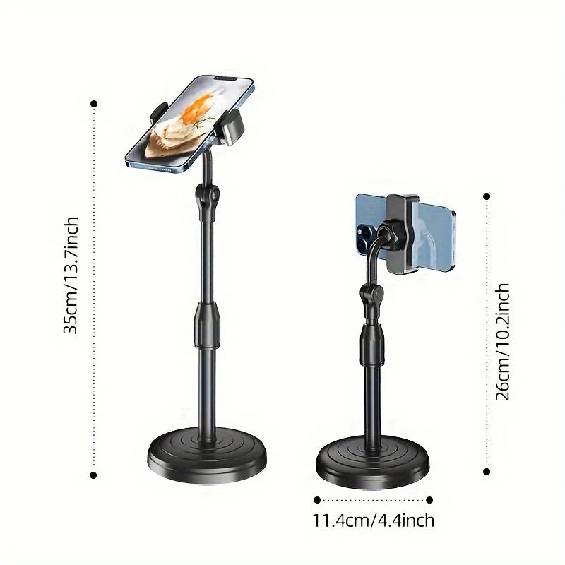 Multifunctional Phone Holder Live Broadcast Stand Adjustable Height Telescopic Portable Mobile Phone Bracket For iPhone Samsung Oasis Select black