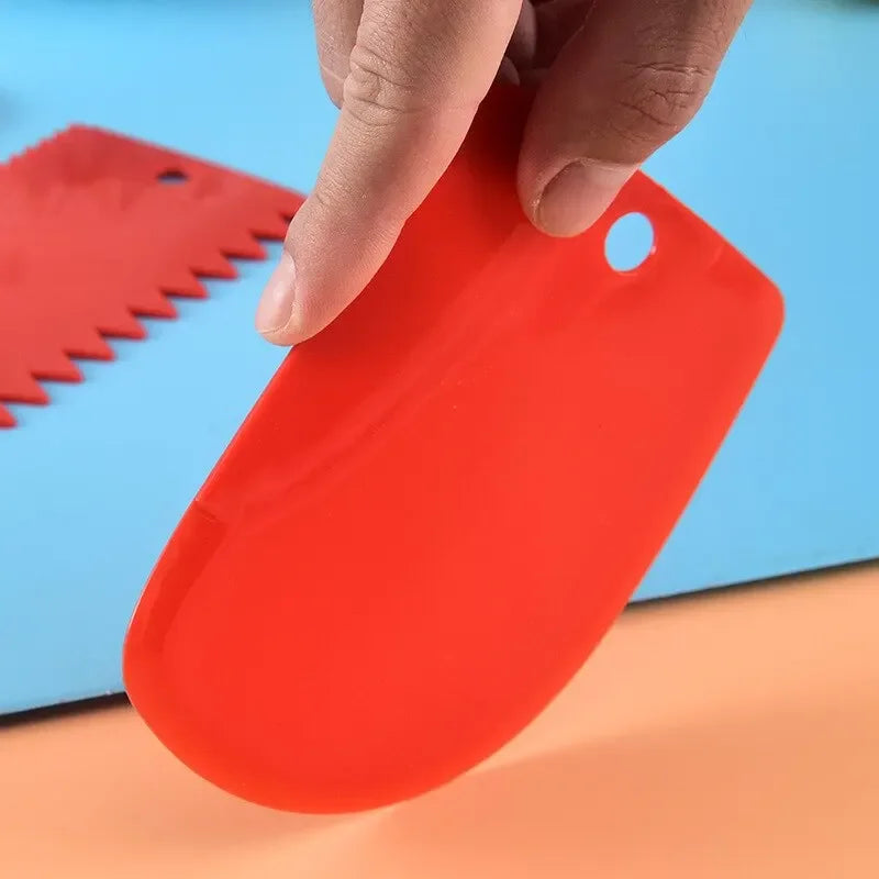 3-Piece Plastic Dough Scraper Set – Baking & Cake Decorating Dough Scraper Set Oasis Select