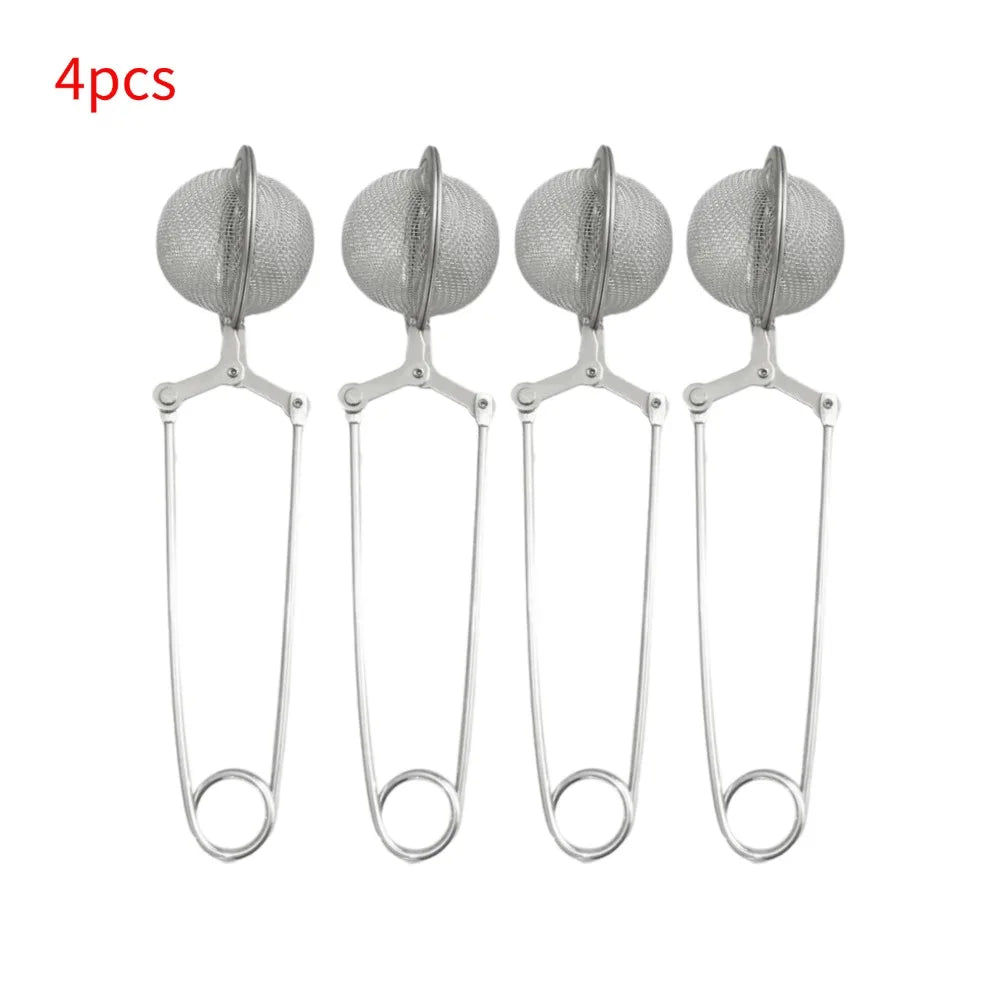 Stainless Steel Spoon Tea Ball Infuser Filter Squeeze Leaves Herb Mesh Strainer Tea Infuser In Mesh Tea Ball Filter Teaware Oasis Select 4pcs