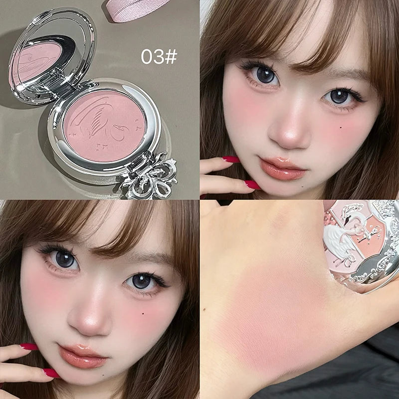 NICEKEY Pink Ballet Matte Blush Powder | Long-Lasting Contour