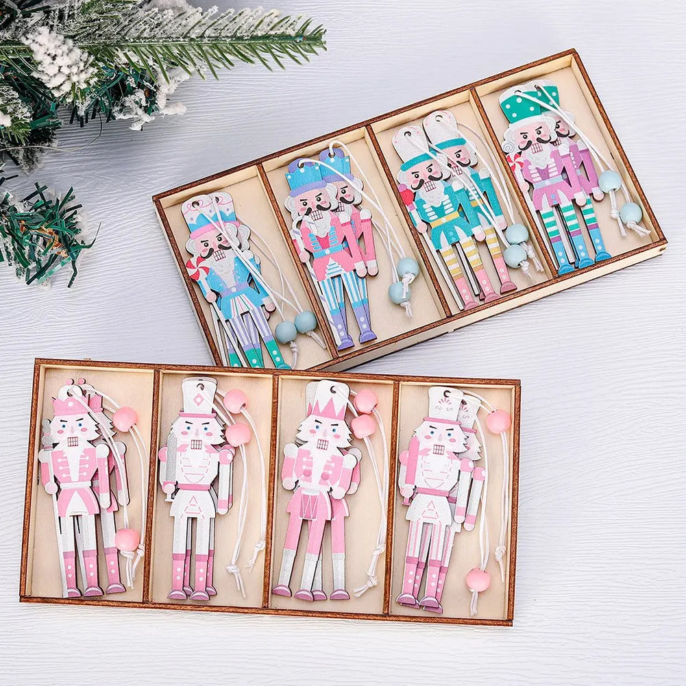 Christmas Party Holiday Decorations Wooden Nutcracker Ornaments Wooden Christmas Decorations Versatile Usage DIY Decoration Oasis Select