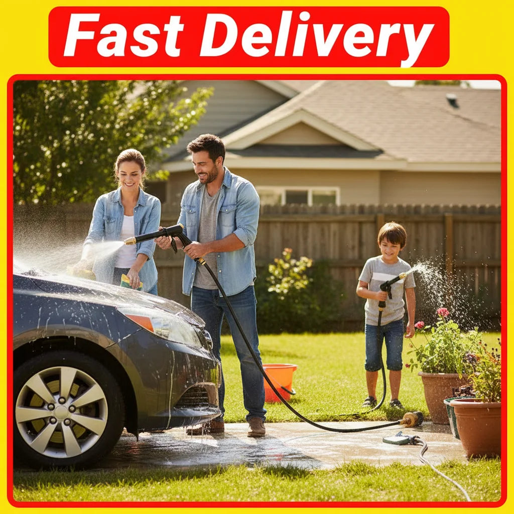 High-Pressure Garden Hose Spray Nozzle – Multi-Pattern Washer