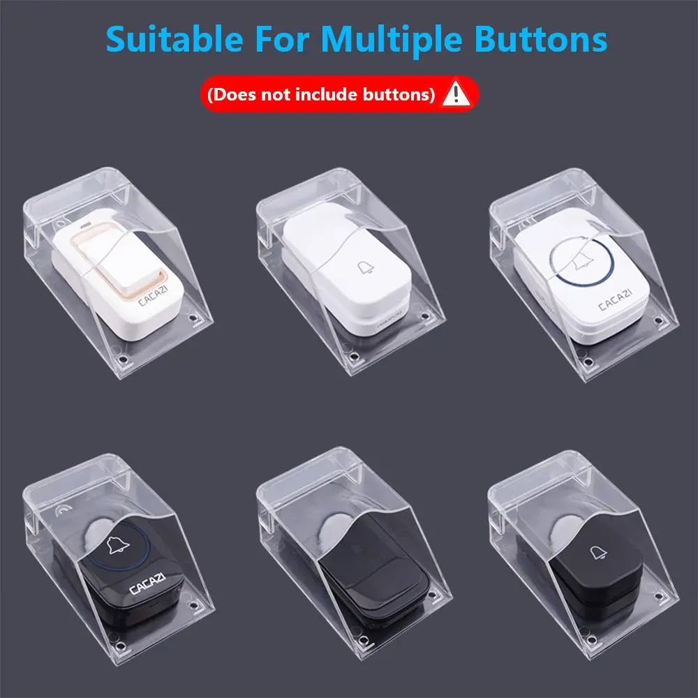Waterproof Cover For Wireless Doorbell Door Bell Ring Chime Button Transparent Door Bell Protective Cover For Home Doorbell Oasis Select