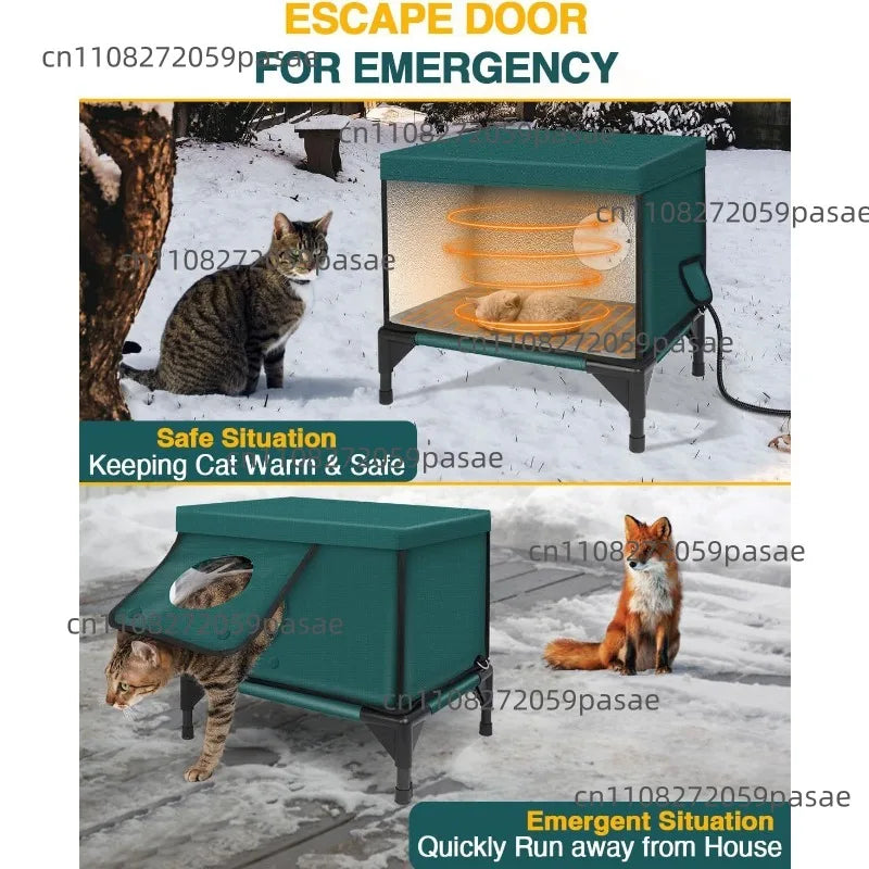 Foldable Outdoor Cat Tent Bed – Insulated Kitten Nursery & Enclosure