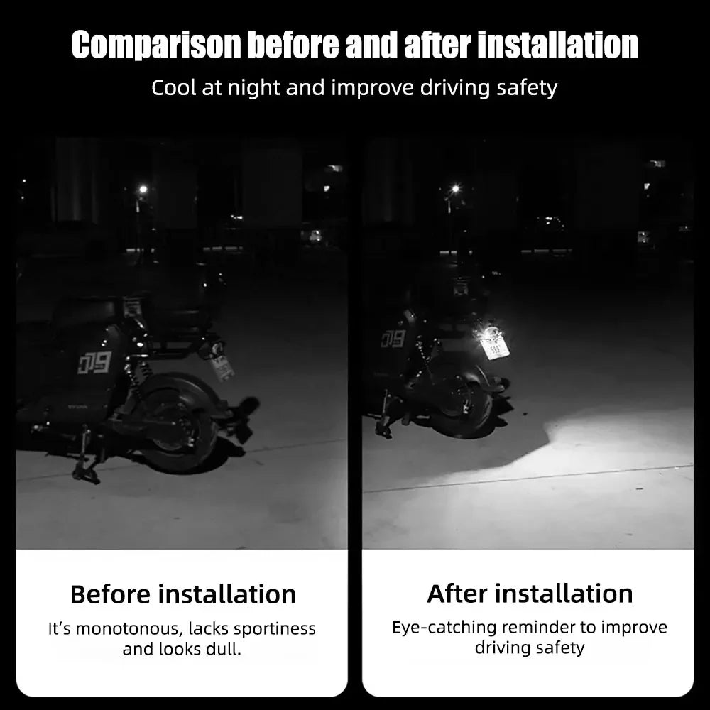 2pcs LED Devil's Eye License plate light Headlight For Car Motorcycl Universal Modified Decoration single light car Accessories Oasis Select