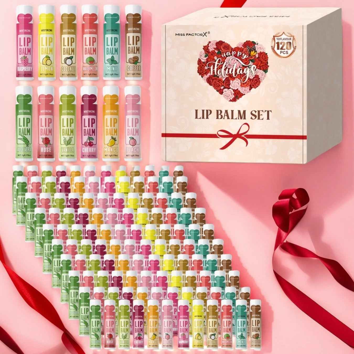 120pcs holiday gift box lipstick set moisturizing moisturizing and shiny Valentine's Day gift, luxury gift for women, and gift f Oasis Select