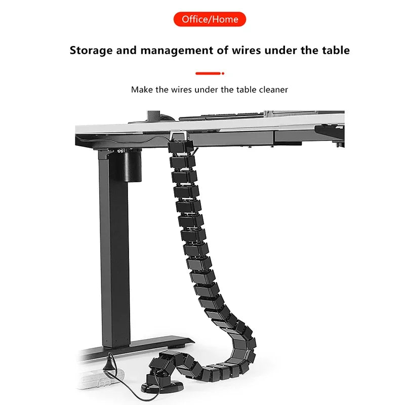78cm Wire Spine Cable Sleeve Workstation Snake Wire Organizer Under Desk Cable Wire Management Computer Cord Protective Tube Oasis Select