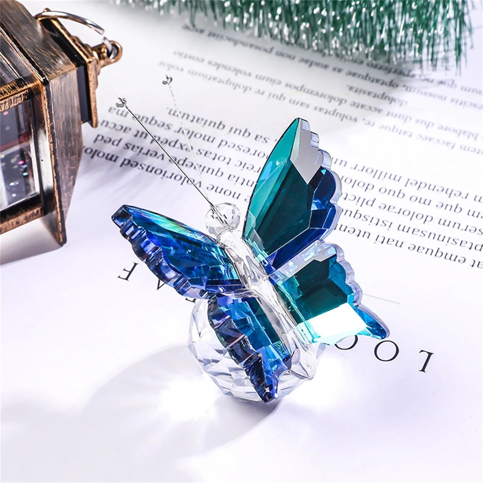 Crystal Handicrafts Three-Dimensional Butterfly Ornaments Souvenirs Small Gifts Creative Home Counter Tabletop Decoration Oasis Select A One Size
