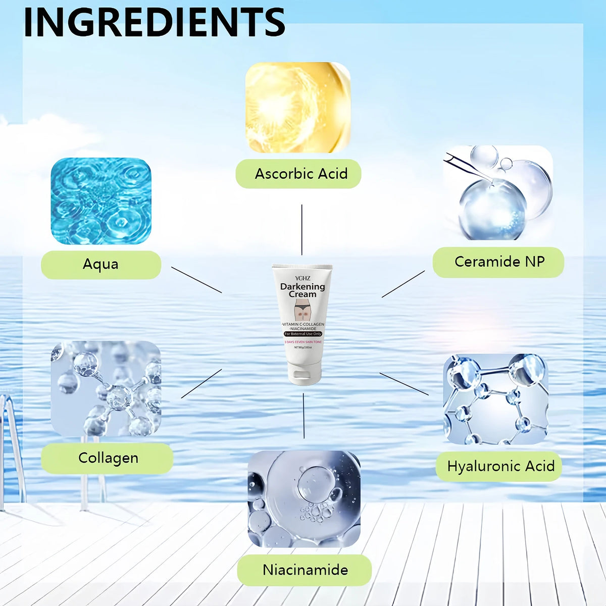 YCHZ Body Brightening Cream – Dark Spot Corrector, All Skin Types Body Brightening Cream Oasis Select