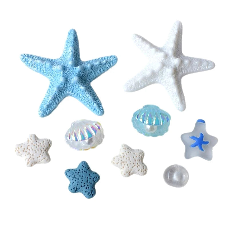 1set Sea Shell Hole Punch Shoe Charms DIY Ocean Lava Rock & Starfish Shoe Clips For Summer Sandals & Slippers Decorations Oasis Select