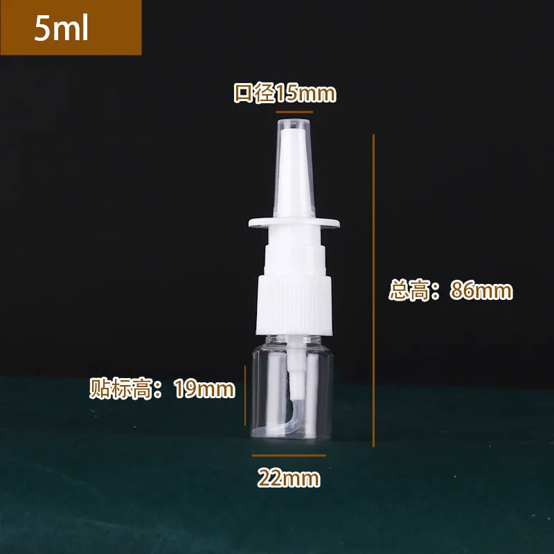 5-Pack Refillable Nasal Mist Spray Bottles 10ml 20ml 30ml